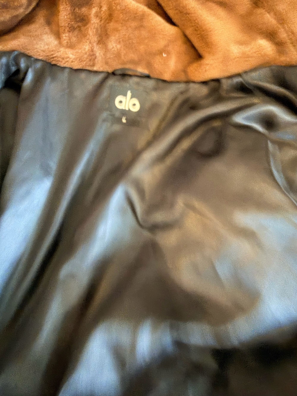 ALO Yoga Knockout Faux Fur Hooded Oversized  Jacket Chocolate Brown size medium - Picture 12 of 15